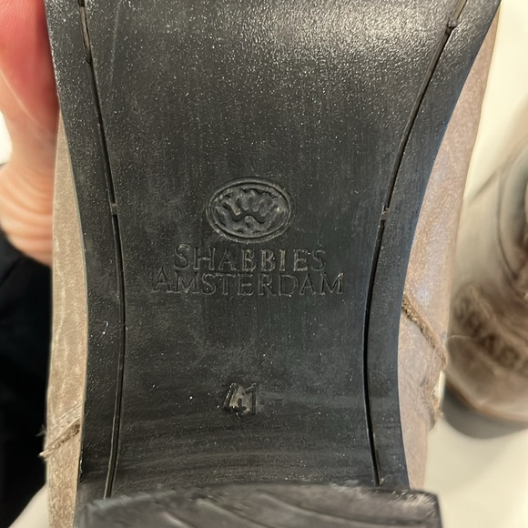 GUC Shabbies Amsterdam leather dark taupe 2” heel distressed look ankle boots - Picture 15 of 15